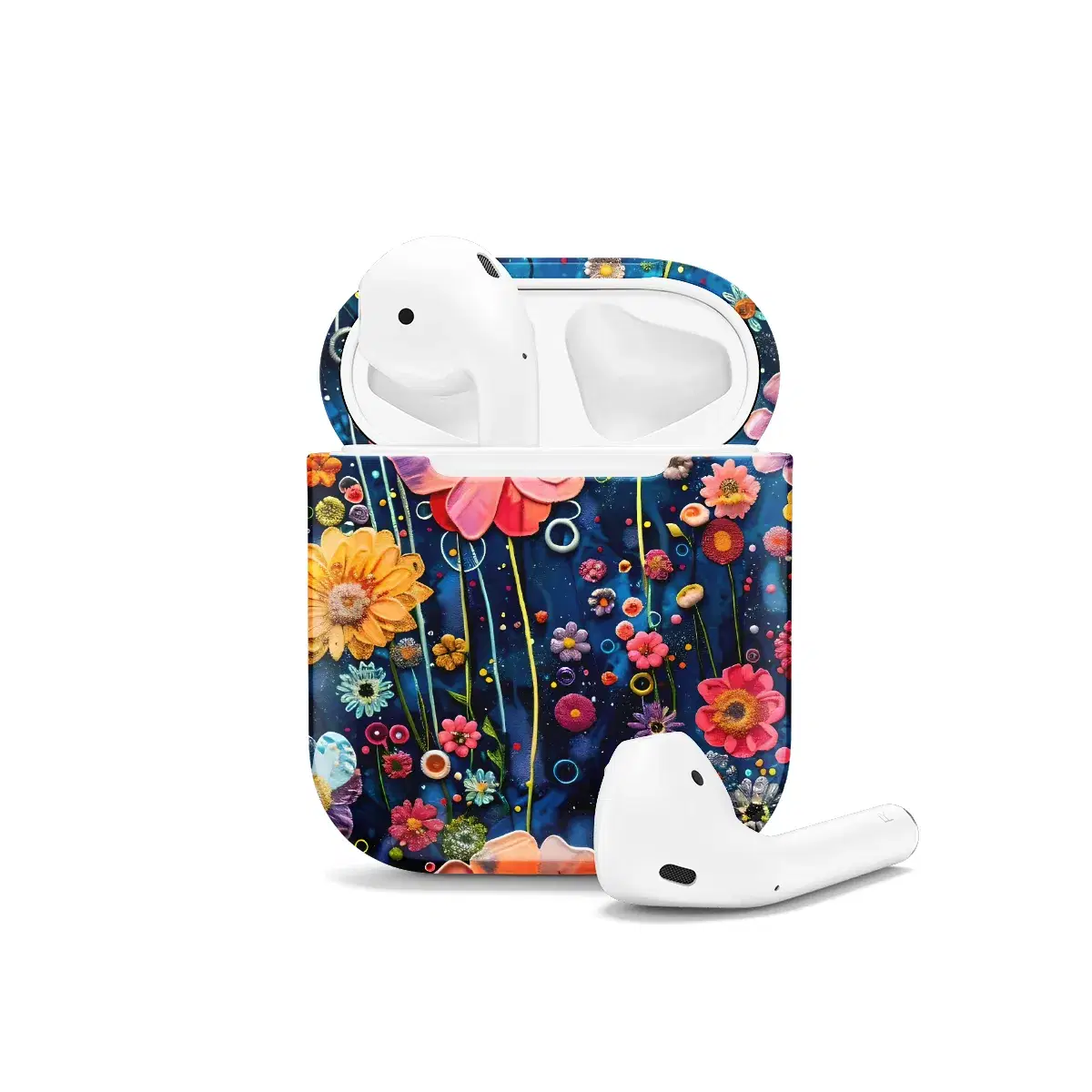 Crochet Painted Flowers AirPods Case AirPods Pro AirPods Pro 2 AirPods 3 AirPods 2 Glossy 1047 - Image 1