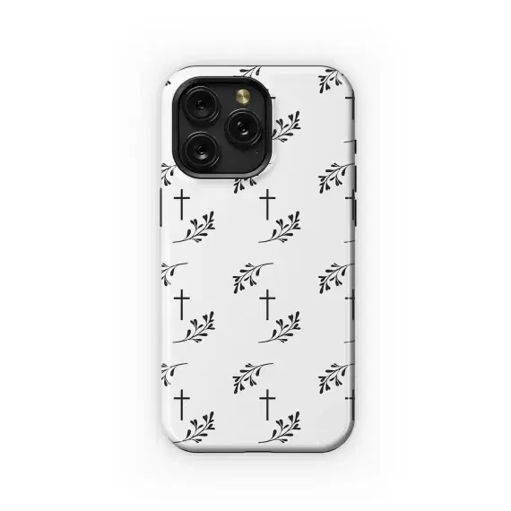 Cross and Laurel Pattern Phone Case iPhone Samsung Cover Pixel 5130 - Image 1