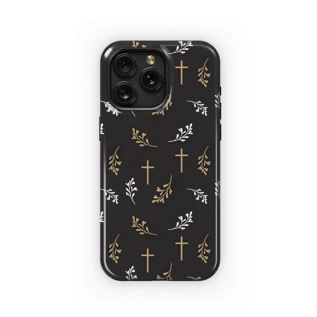 Crosses and Leaves Pattern Phone Case iPhone Samsung Cover Pixel 5128