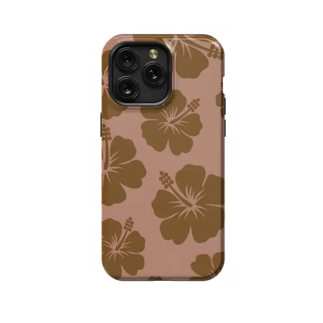 Cute Brown Flower Y2K Hibiscus Phone Case iPhone Samsung Cover Pixel 1356