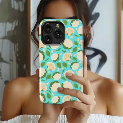 Cute Cauliflower Vegetable Garden Pattern Phone Case Cover for iPhone 17 Pro Max 16 15 Plus 14 13 Mini Samsung S26 S25 Pixel 10 9 10121 - Image 2