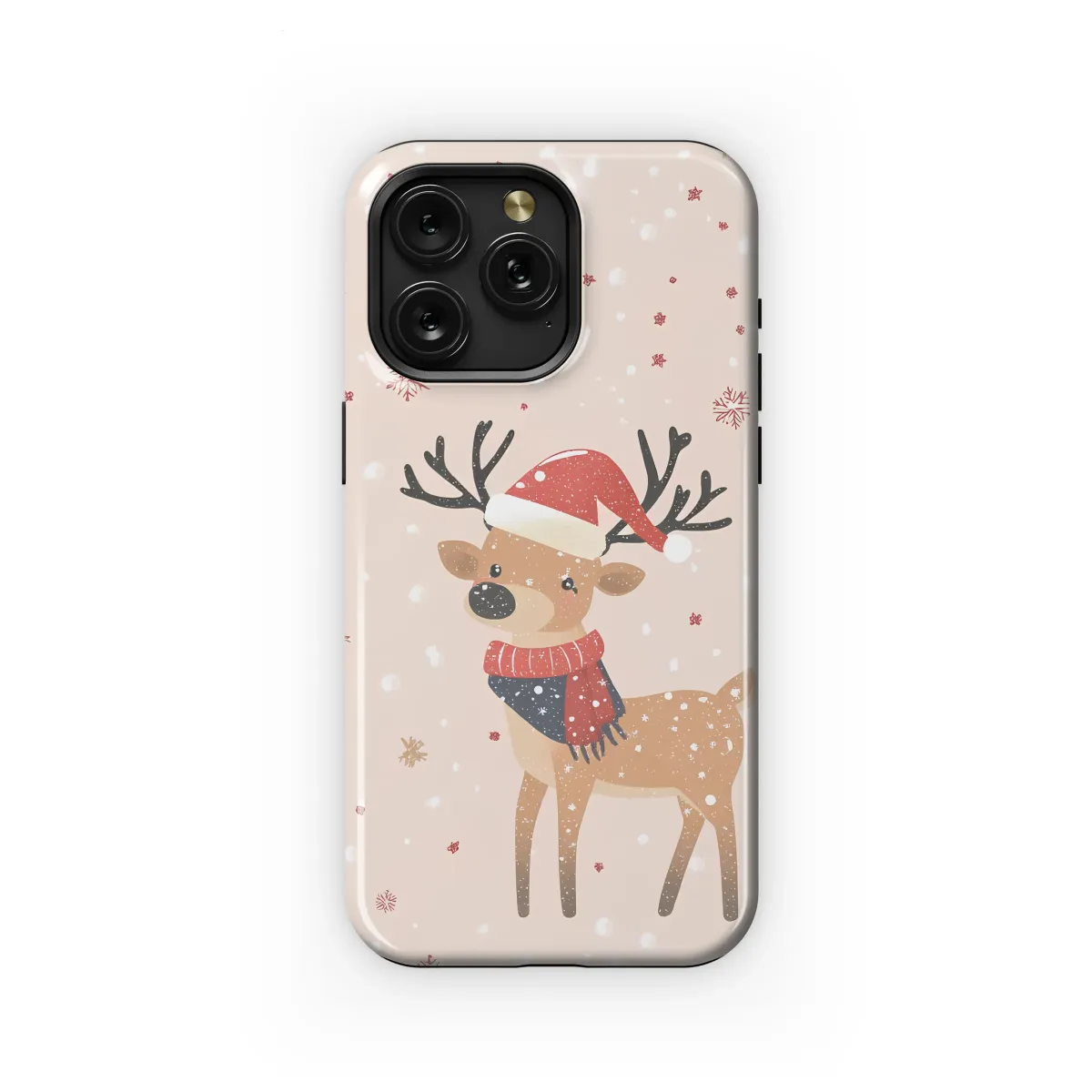 Cute Christmas Reindeer Snowy Winter Illustration Phone Case Cover for iPhone 17 Pro Max 16 15 13 Samsung S25 S24 Pixel 8251 - Image 1
