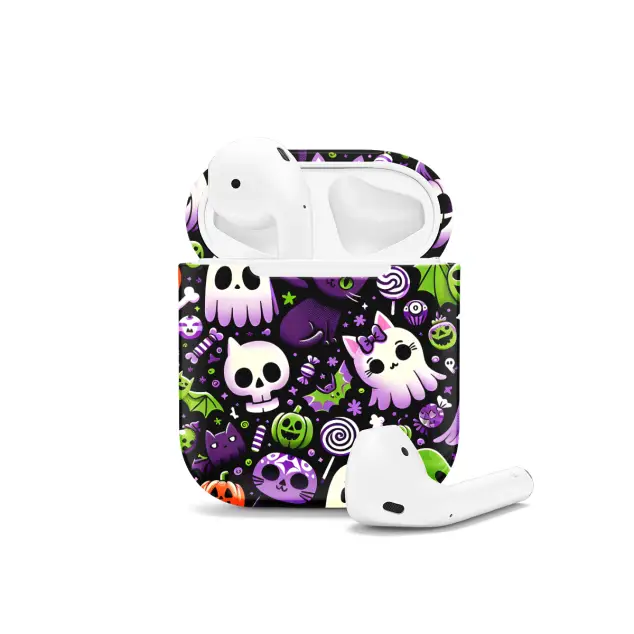 Cute Halloween Ghost Pumpkin Cats Candy AirPods Case AirPods Pro AirPods Pro 2 AirPods 3 AirPods 2 Glossy 1687