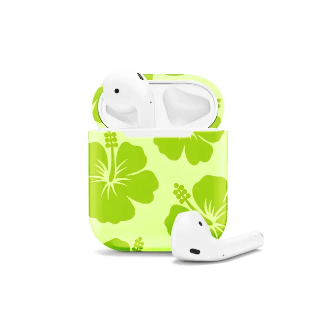 Cute Lime Green Flower Y2K Hibiscus AirPods Case AirPods Pro AirPods Pro 2 AirPods 3 AirPods 2 Glossy 1473