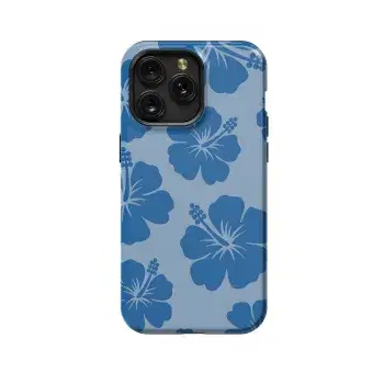 Cute Navy Flower Y2K Hibiscus Phone Case iPhone Samsung Cover Pixel 1355 - Image 1