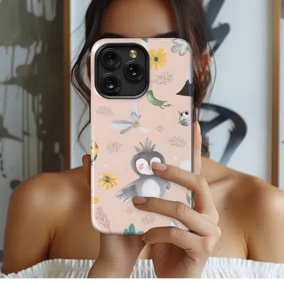 Cute Pastel Forest Baby Animals Phone Case iPhone Samsung Cover Pixel 3731 - Image 1
