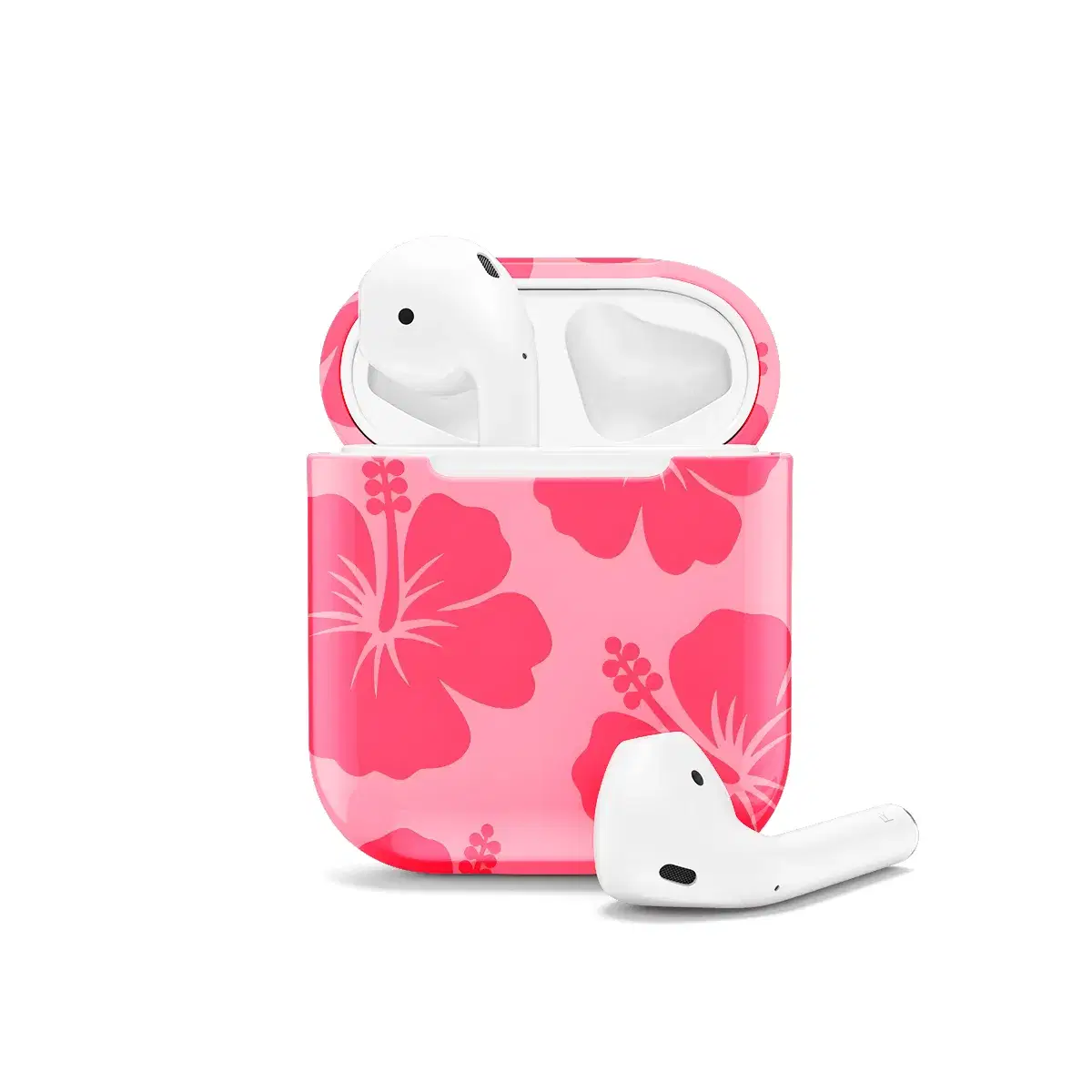 Cute Pink Flower Y2K Hibiscus AirPods Case AirPods Pro AirPods Pro 2 AirPods 3 AirPods 2 Glossy 1474 - Image 1