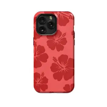 Cute Red Flower Y2K Hibiscus Phone Case iPhone Samsung Cover Pixel 1359 - Image 1