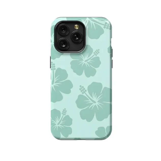Cute Turquoise Flower Y2K Hibiscus Phone Case iPhone Samsung Cover Pixel 1351