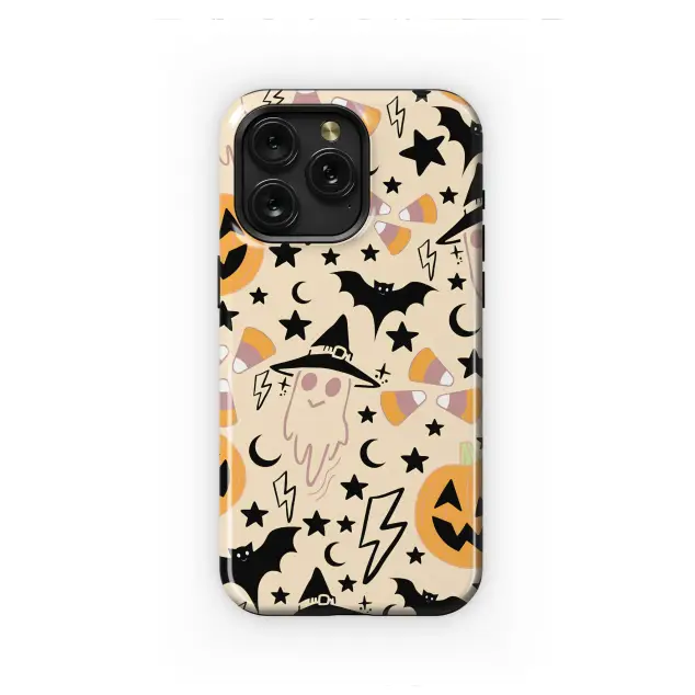 Cute Witch Ghost Spooky Doodle Phone Case iPhone Samsung Cover Pixel 7640