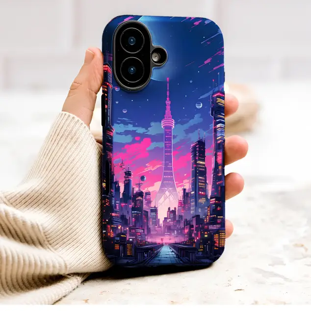 Cyberpunk Tokyo Night SciFi Cityscape Art Phone Case Cover for iPhone 17 Pro Max 16 15 Plus 14 13 Mini Samsung S26 S25 Pixel 10 9 9991