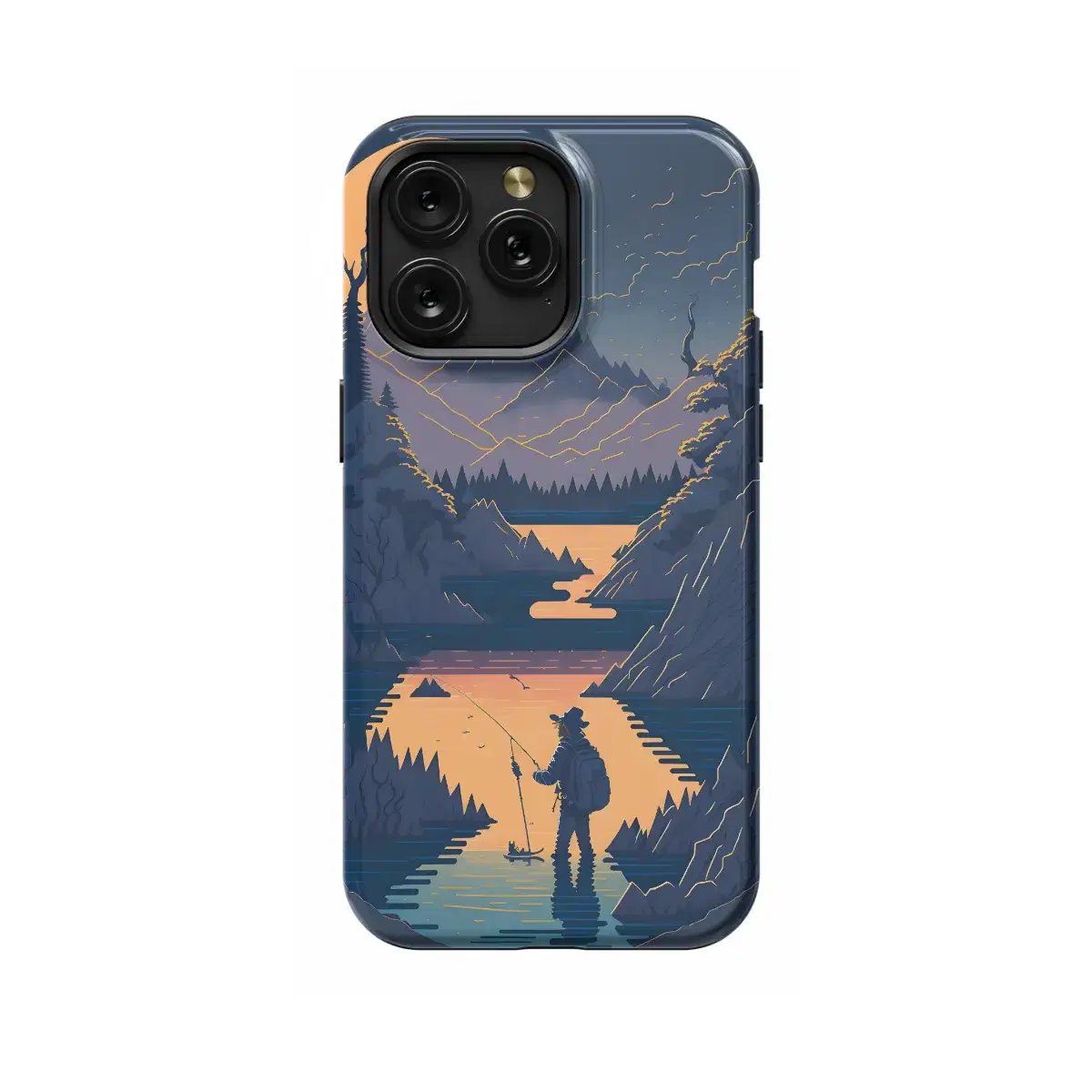 Dad Fishing In a River Phone Case iPhone Samsung Pixel & More 332 - Image 1