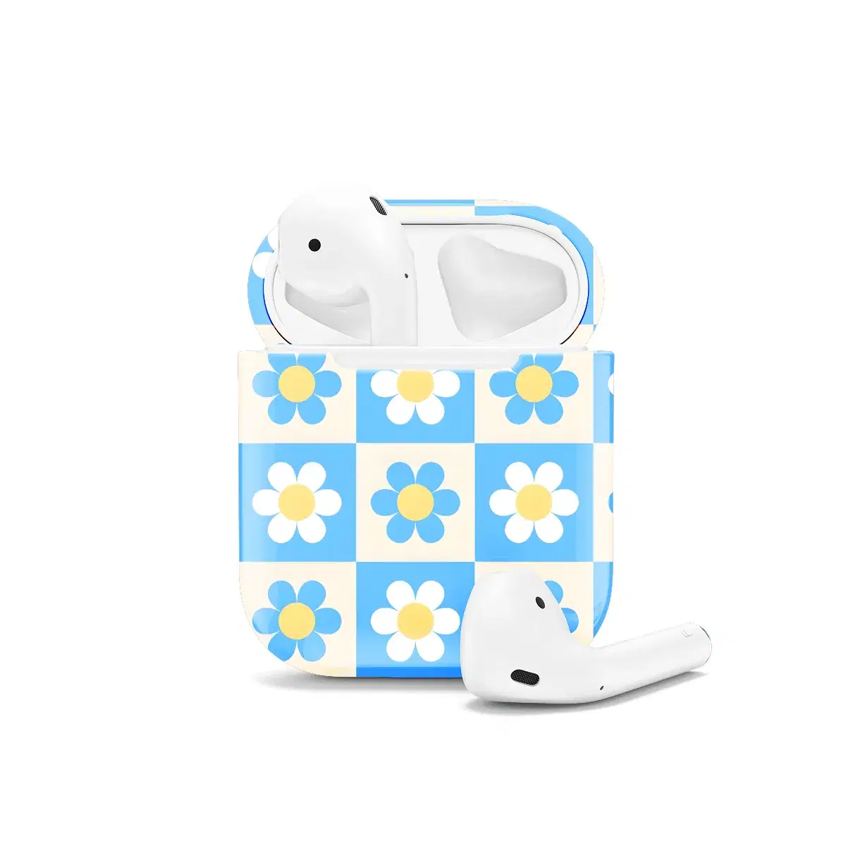 Daisy Checkered AirPods Case AirPods Pro AirPods Pro 2 AirPods 3 AirPods 2 Glossy 1518 - Image 1
