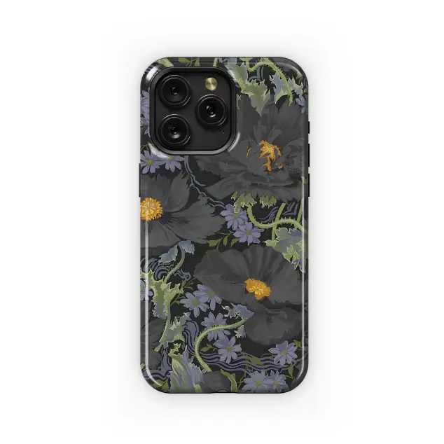 Dark Bloom Botanicals
 Phone Case iPhone Samsung Cover Pixel 6154