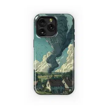 Dark Cloud Village Scene
 Phone Case iPhone Samsung Cover Pixel 5550 - Image 1