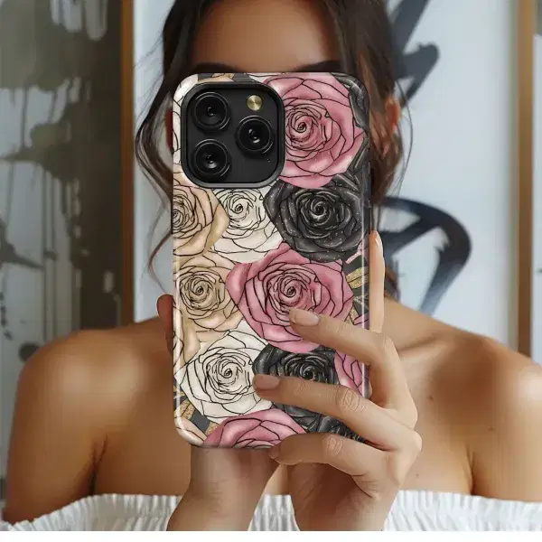 Dark Rose Garden Print
 Phone Case iPhone Samsung Cover Pixel 5526 - Image 1
