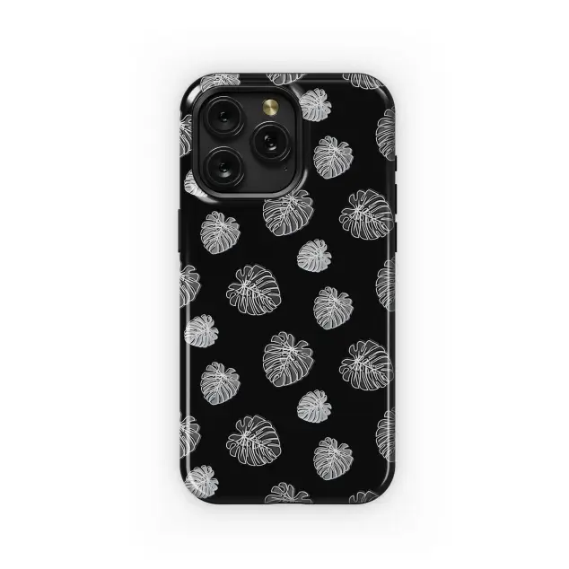 Dark Tropical Monstera Pattern Phone Case iPhone Samsung Cover Pixel 5229