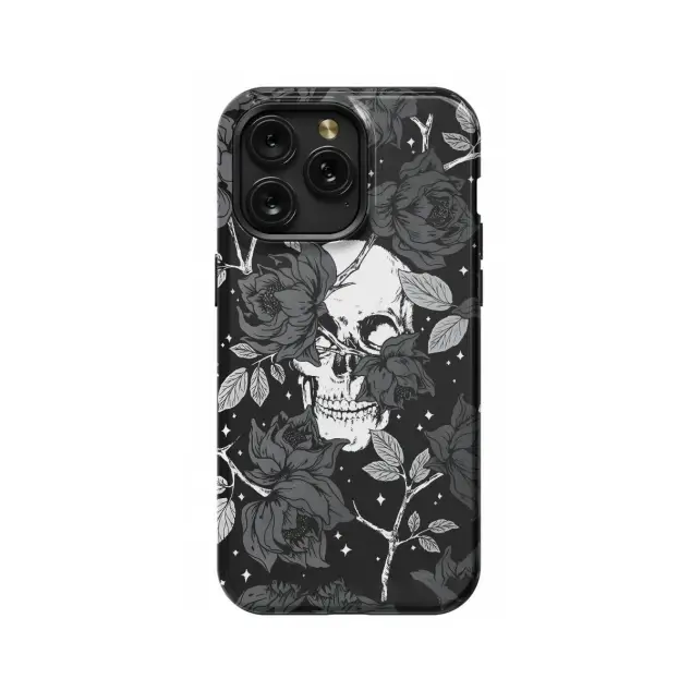 Dark Witchy Skeleton Skull Flower Phone Case iPhone Samsung Pixel & More