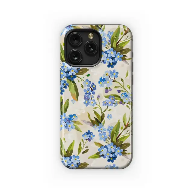 Delicate Forget-Me-Not Butterfly Pattern Phone Case iPhone Samsung Cover Pixel 5407