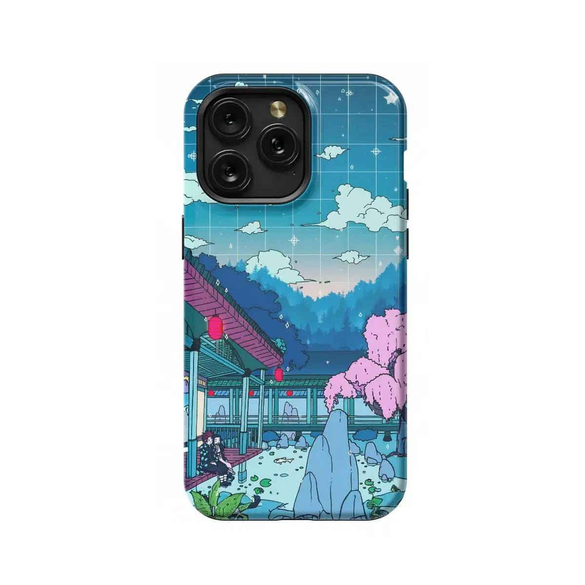 Demon Slayer Lofi Anime City Phone Case iPhone Samsung Pixel & More - Image 1