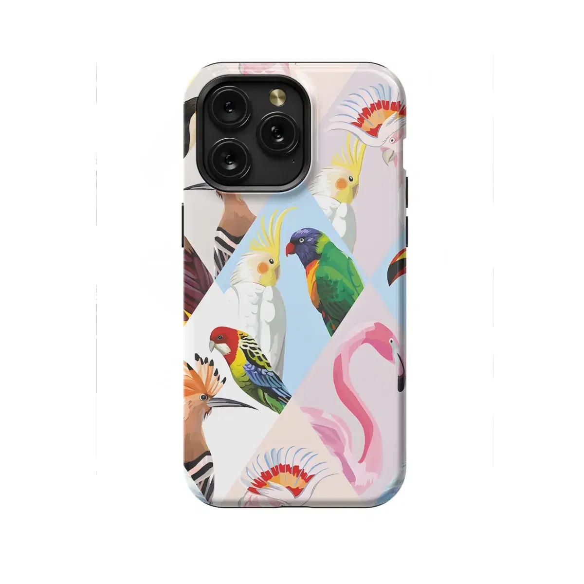 Diamond Collage Bird Square Parrot Phone Case iPhone Samsung Cover Pixel 1057 - Image 1