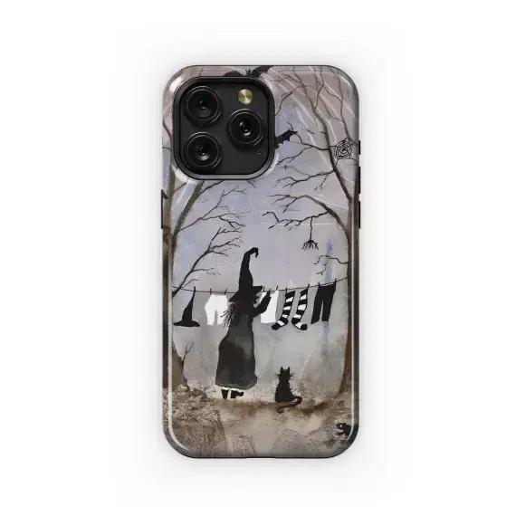 Drawing Witch Autumn Spooky Phone Case iPhone Samsung Cover Pixel 1859 - Image 1