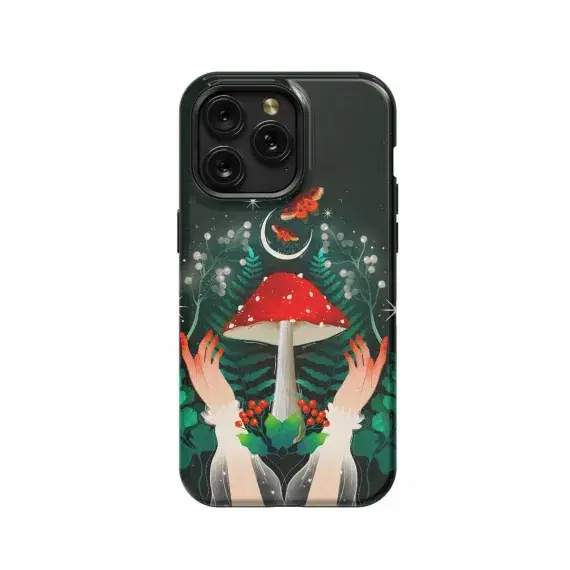 Dreamy Mushroom Celestial Bush Butterfly Phone Case iPhone Samsung Pixel & More - Image 1