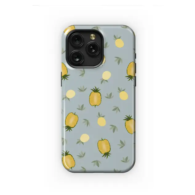 Dusty Blue Pineapple Slice Delight Phone Case iPhone Samsung Cover Pixel 7472