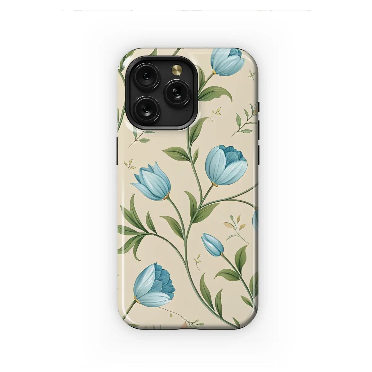 Elegant Blue Tulip Garden Design Phone Case iPhone Samsung Cover Pixel 7548 - Image 1