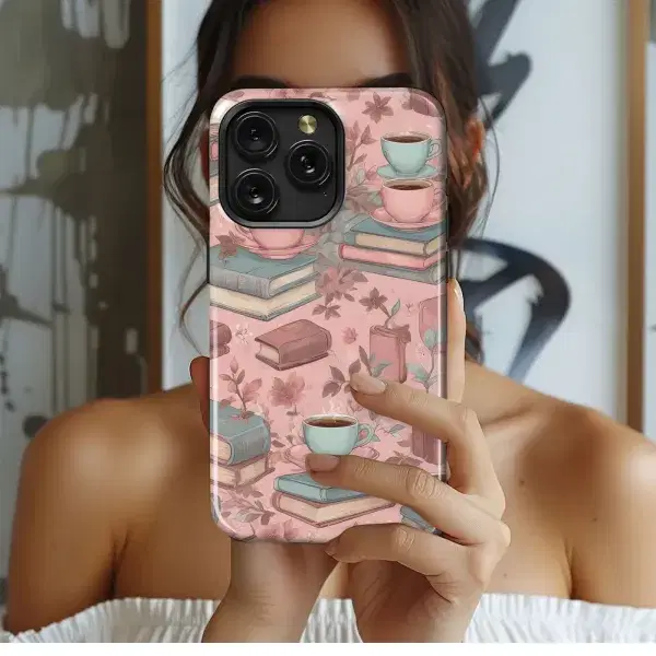 Elegant Floral Black Cat Print Phone Case iPhone Samsung Cover Pixel 5446 - Image 1