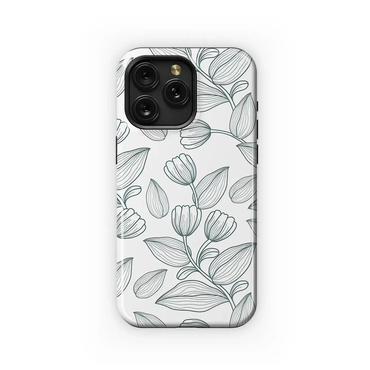 Elegant Green Floral Sketch Phone Case iPhone Samsung Cover Pixel 5265 - Image 1