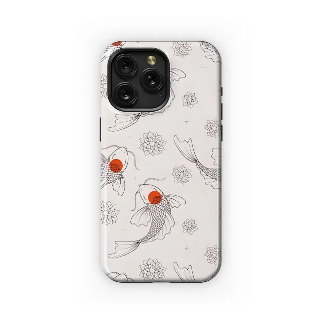Elegant Koi Bloom Pattern Phone Case iPhone Samsung Cover Pixel 5270