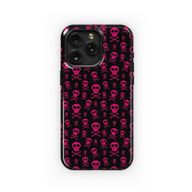 Emo Pink Skull Phone Case iPhone Samsung Cover Pixel 2553