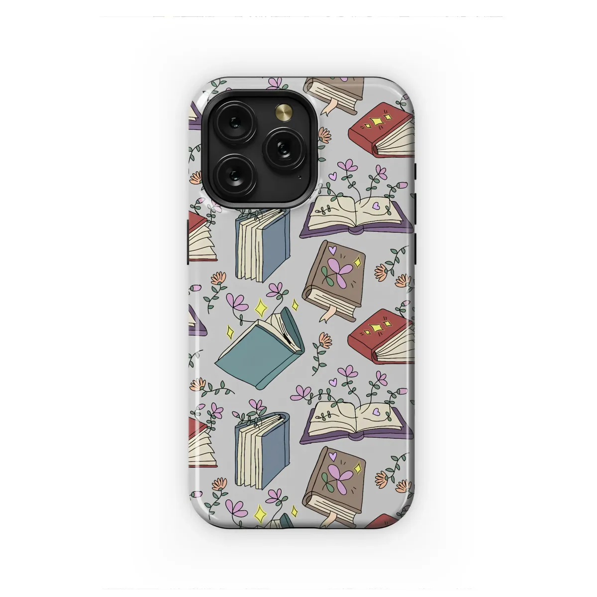 Enchanted Library Floral Book Design Phone Case iPhone Samsung Cover Pixel 8120 - Image 1