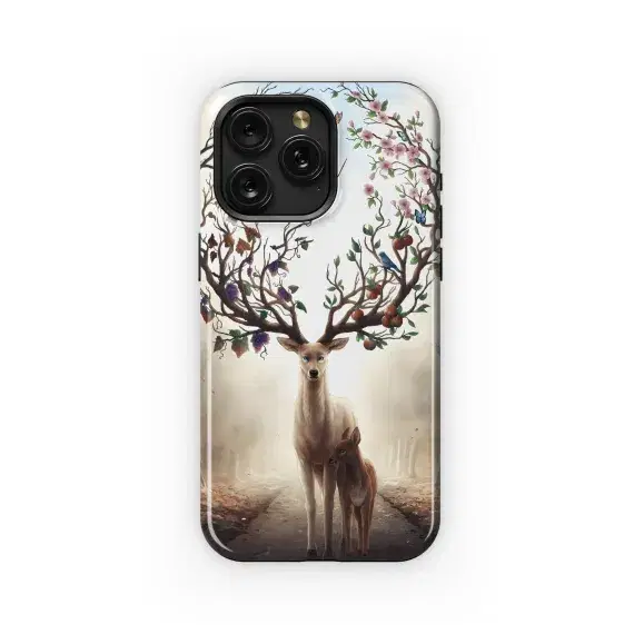 Enchanted Stag and Fawn Phone Case iPhone Samsung Cover Pixel 5082 - Image 1