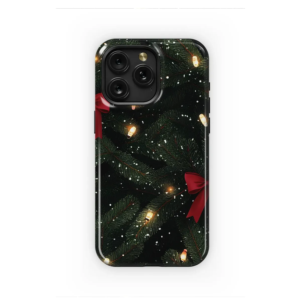 Festive Christmas Tree Red Bow Holiday Design Phone Case Cover for iPhone 17 Pro Max 16 15 Plus 14 13 Mini Samsung S25 S24 Pixel 10 9 8838 - Image 1