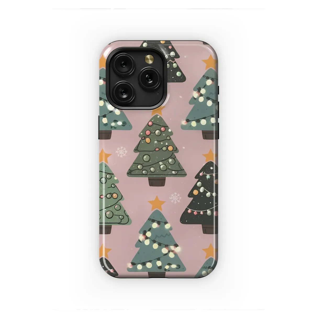 Festive Christmas Tree Winter Pattern Phone Case Cover for iPhone 17 Pro Max 16 15 Plus 14 13 Mini SE Samsung S25 S24 Google Pixel 10 9 8612 - Image 1