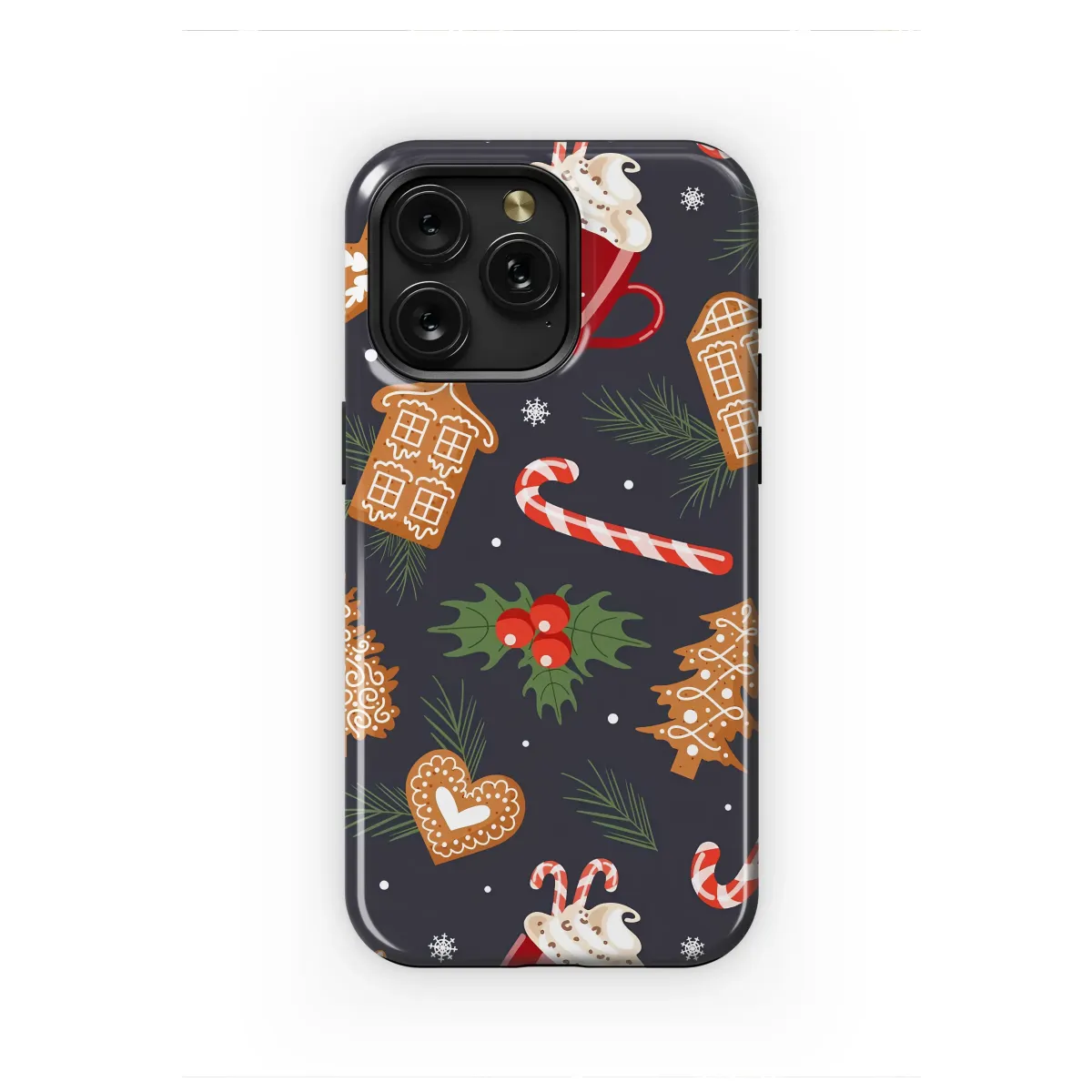 Festive Gingerbread Hot Cocoa Christmas Pattern Phone Case Cover for iPhone 17 Pro Max 16 15 Plus 14 13 Mini Samsung S25 S24 Pixel 10 9 8260 - Image 1