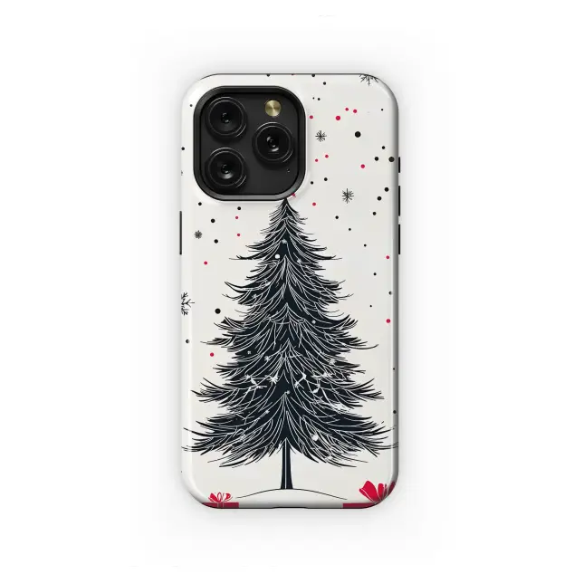 Festive Midnight Snowfall Tree Art Phone Case iPhone Samsung Cover Pixel 8055