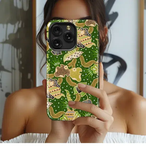 Floral Batik Phone Case iPhone Samsung Cover Pixel 3815 - Image 1