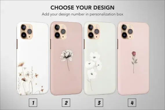 Floral Boho Minimalist Phone Case Rose Simple Line Art Cover For - Image 1