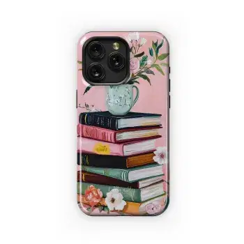 Floral Book Stack Delight Phone Case iPhone Samsung Cover Pixel 5079 - Image 1