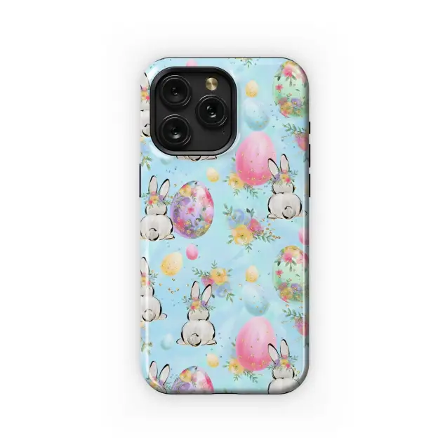Floral Easter Bunny Pattern Phone Case iPhone Samsung Cover Pixel 4860
