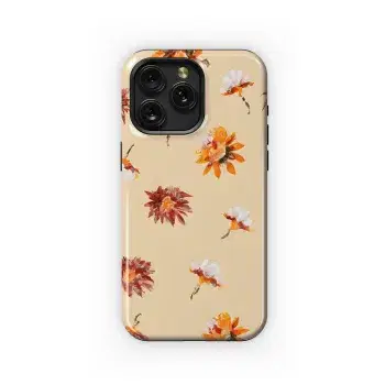 Floral Orange White Flowers Yellow Phone Case iPhone Samsung Cover Pixel 3481 - Image 1