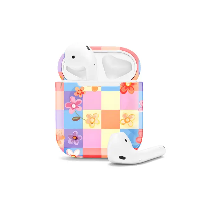 Floral Pastel Checkered AirPods Case AirPods Pro AirPods Pro 2 AirPods 3 AirPods 2 Glossy 1550
