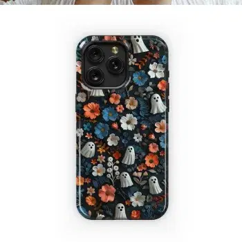 Floral Seamless Cute Ghosts Phone Case iPhone Samsung Cover Pixel 1700 - Image 1