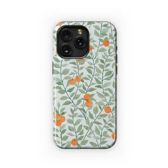 Fresh Orange Branch Pattern Phone Case iPhone Samsung Cover Pixel 5403 - Image 1