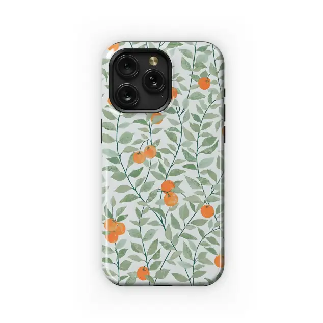 Fresh Orange Branch Pattern Phone Case iPhone Samsung Cover Pixel 5403