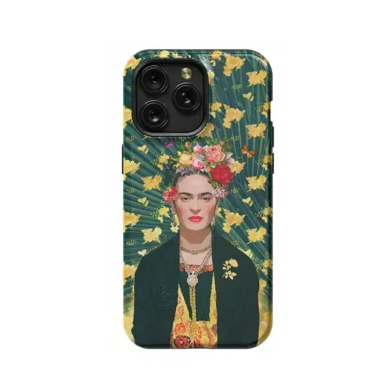 Frida Kahlo Portrait Feminism Surrealism Flower Phone Case iPhone Samsung Pixel & More - Image 1