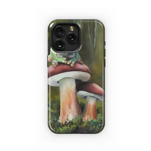 Frog on Mushroom Throne Phone Case iPhone Samsung Cover Pixel 4832